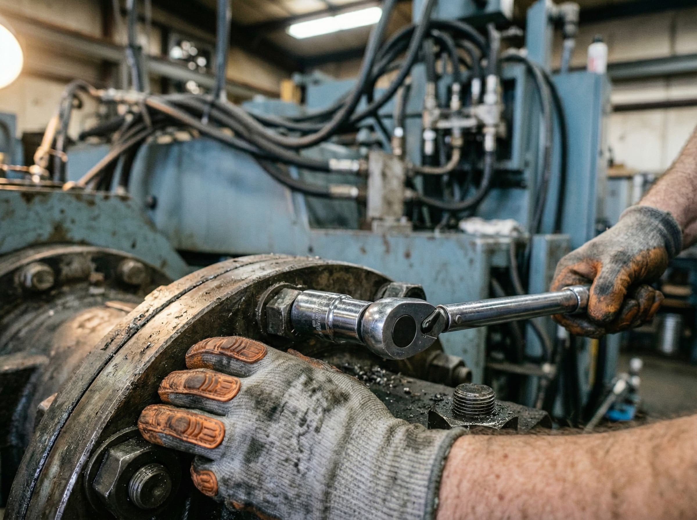 Détail du geste technique de boulonnage